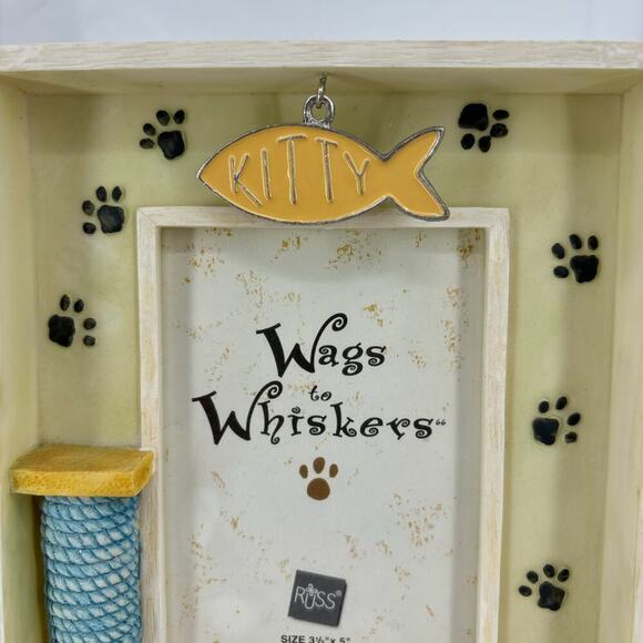Russ Wags to Whiskers Cat Kitty Shadow Box Picture Frame For 3.5 x 5 Inch Photo - Picture 4 of 13